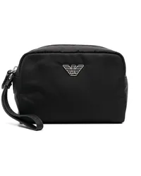 Emporio Armani Kosmetiktasche mit Logo-Schild Schwarz