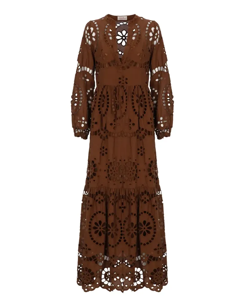MC2 Saint Barth Sylvia broderie-anglaise tiered maxi dress - Braun Braun