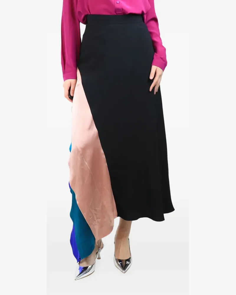 Roksanda Ilincic colour-block ruffled maxi skirt - Schwarz Schwarz