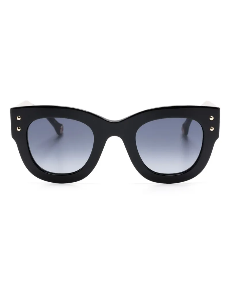 Carolina Herrera New York Sonnenbrille mit rundem Gestell - Schwarz Schwarz