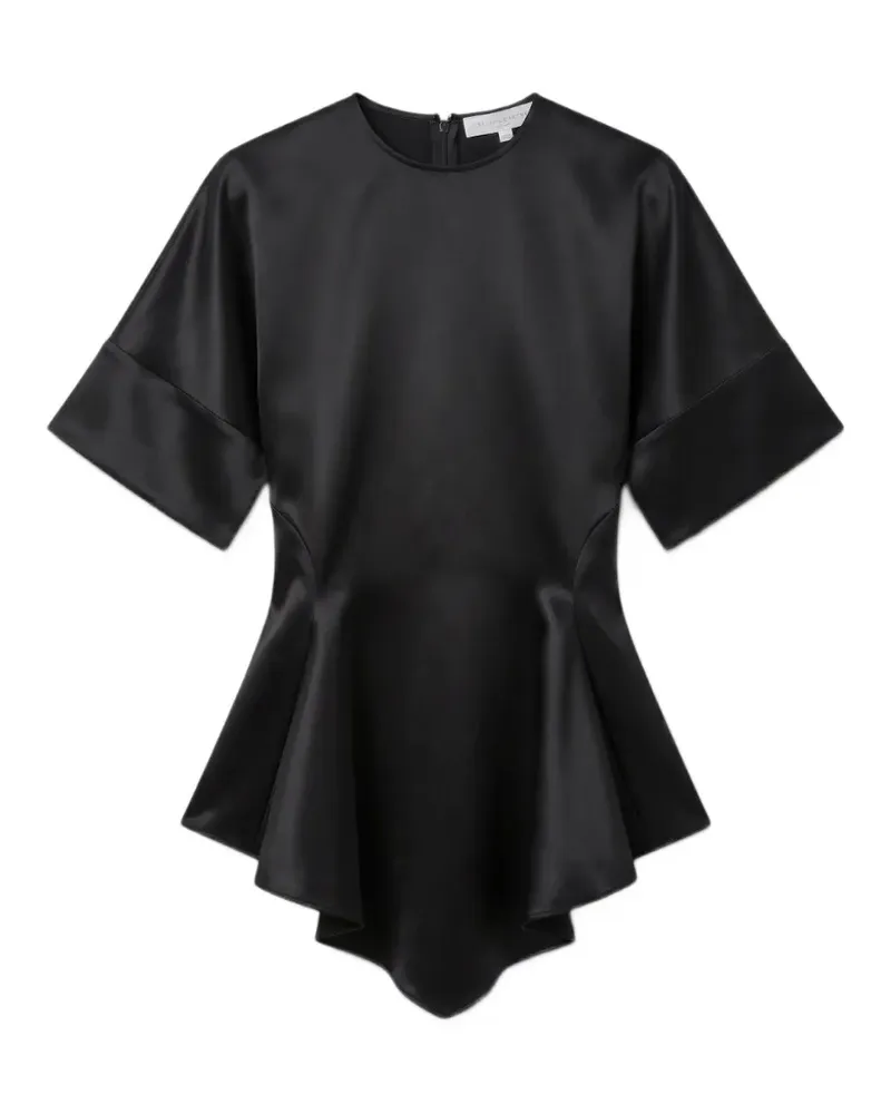Stella McCartney handkerchief-sleeve satin top - Schwarz Schwarz