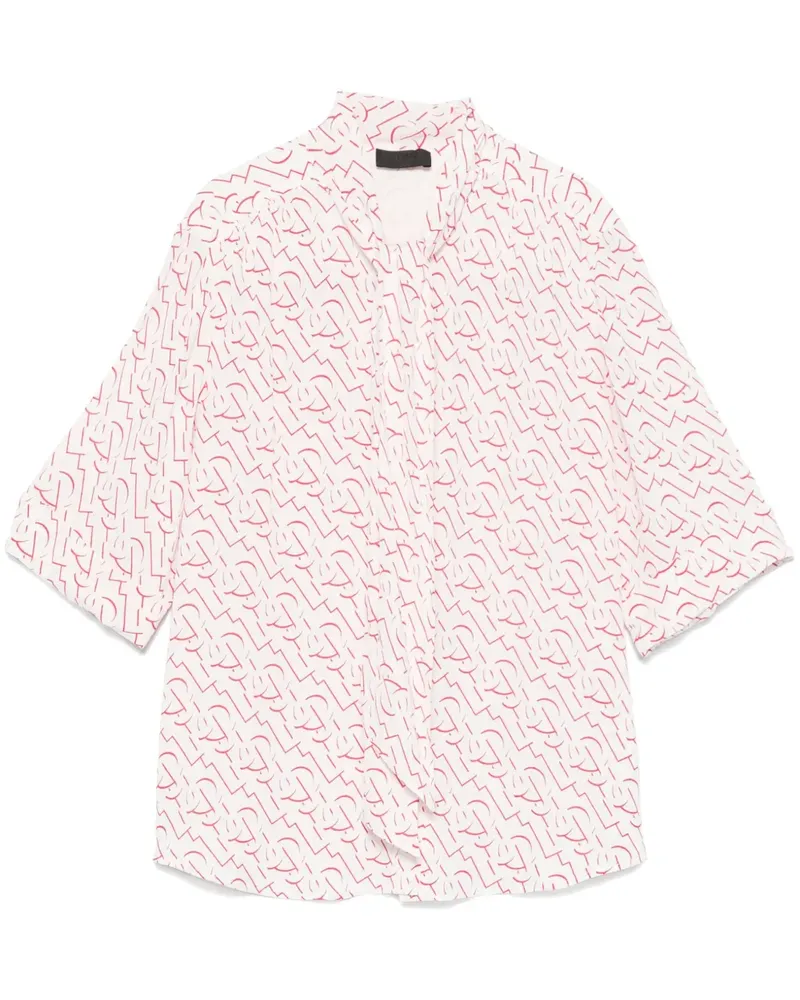 Liu Jo Hemd mit Monogramm-Print - Weiß Weiß