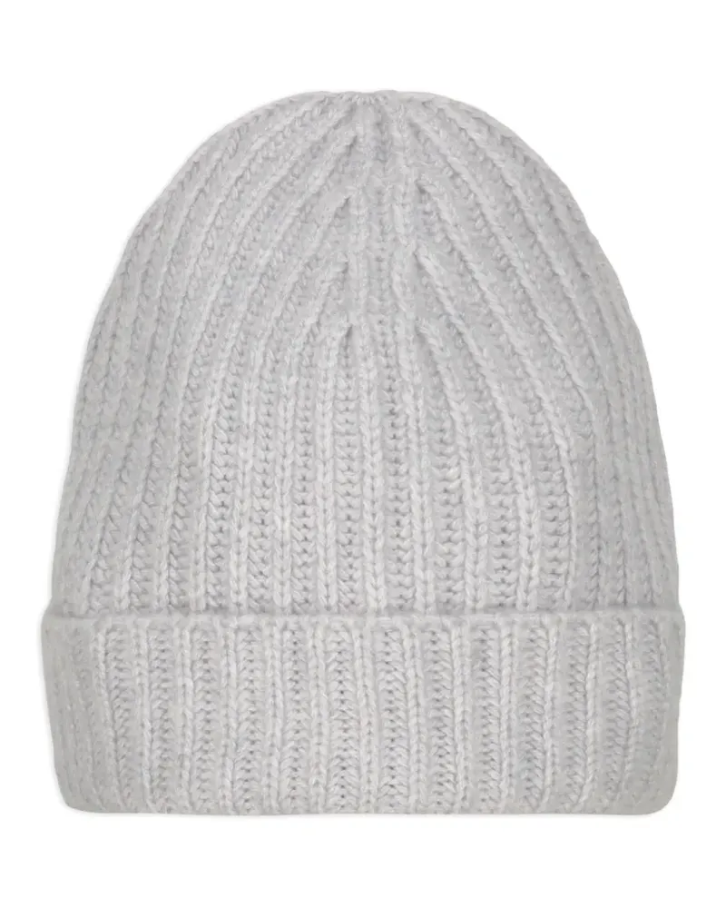 Malo Gerippte Beanie aus Kaschmir - Grau Grau