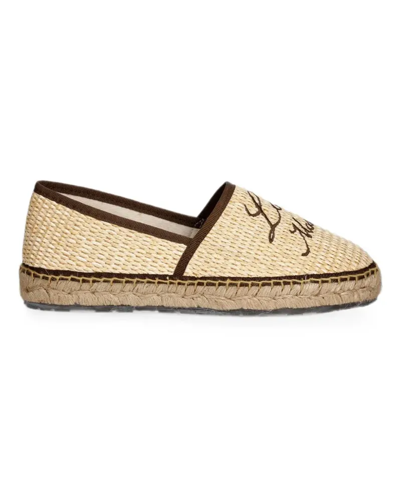 Moschino logo-embroidered woven espadrilles - Nude Nude