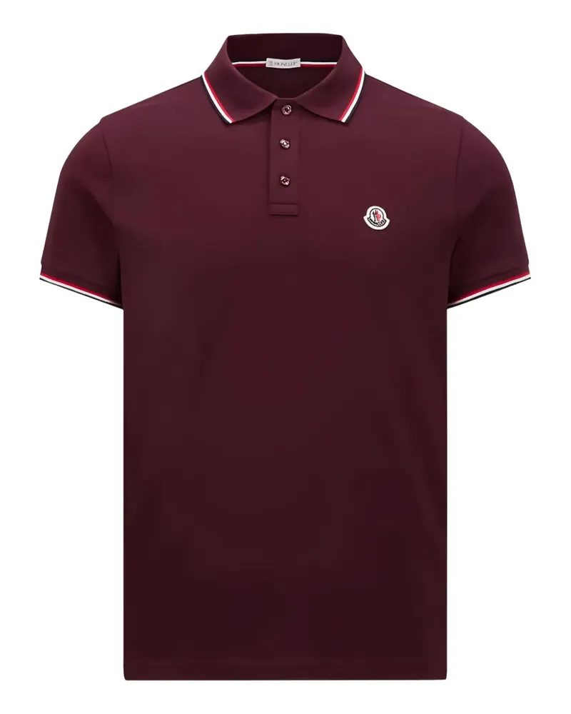 Moncler Poloshirt mit Logo-Patch - Rot Rot