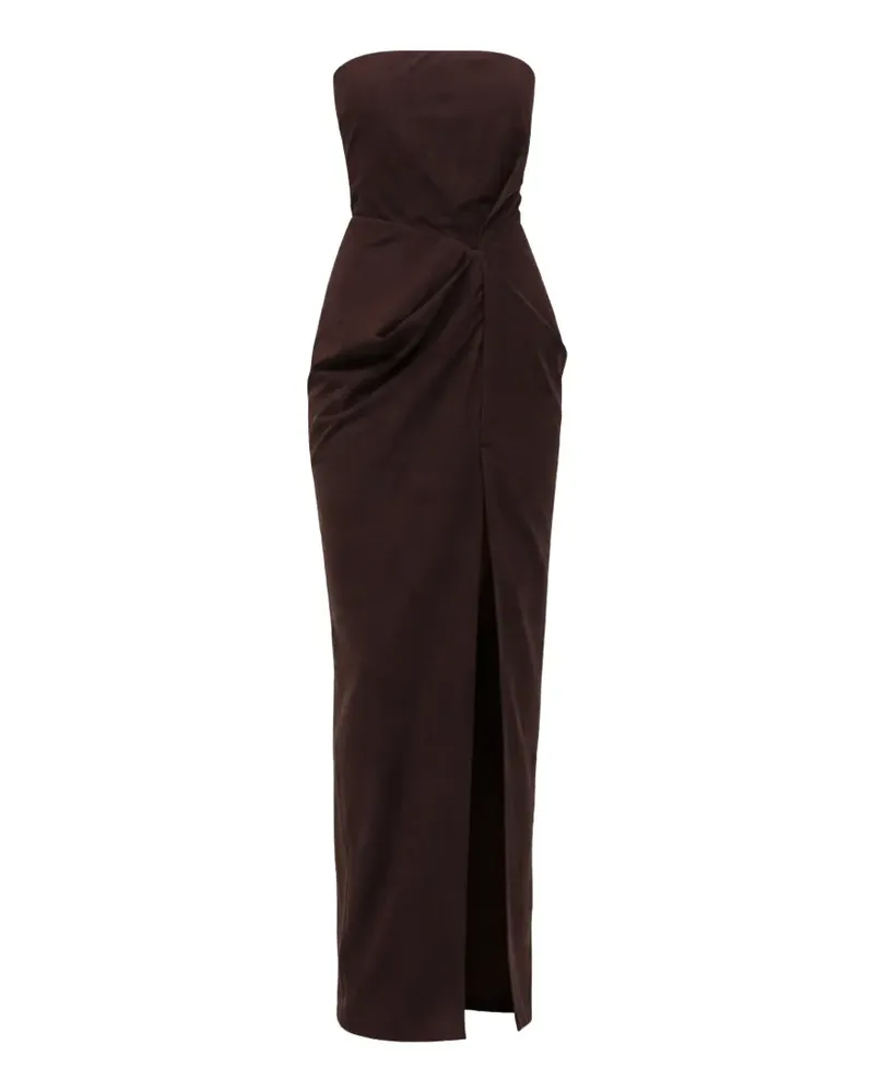 STAUD Kara strapless front-slit maxi dress - Braun Braun