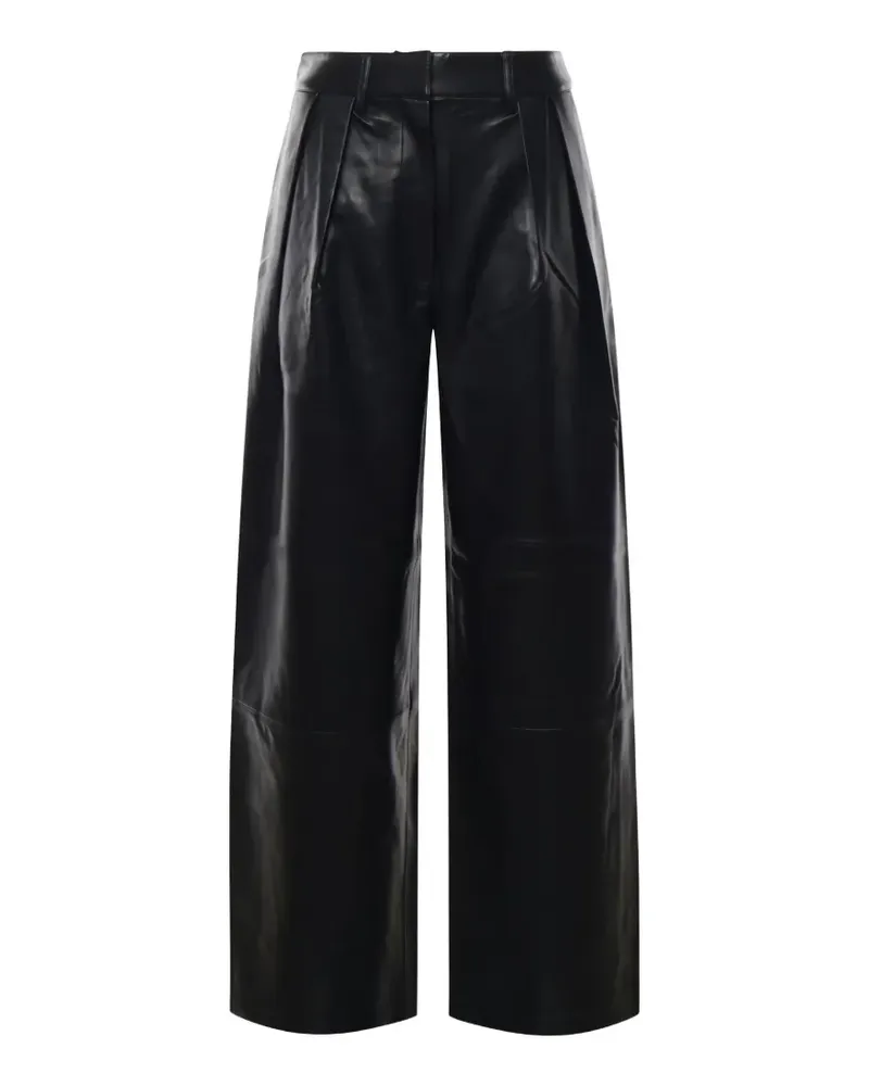 FRANKIE Shop pleated wide-leg trousers - Schwarz Schwarz