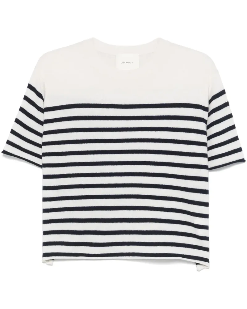 Lisa Yang Cila Stripes T-Shirt - Nude Nude