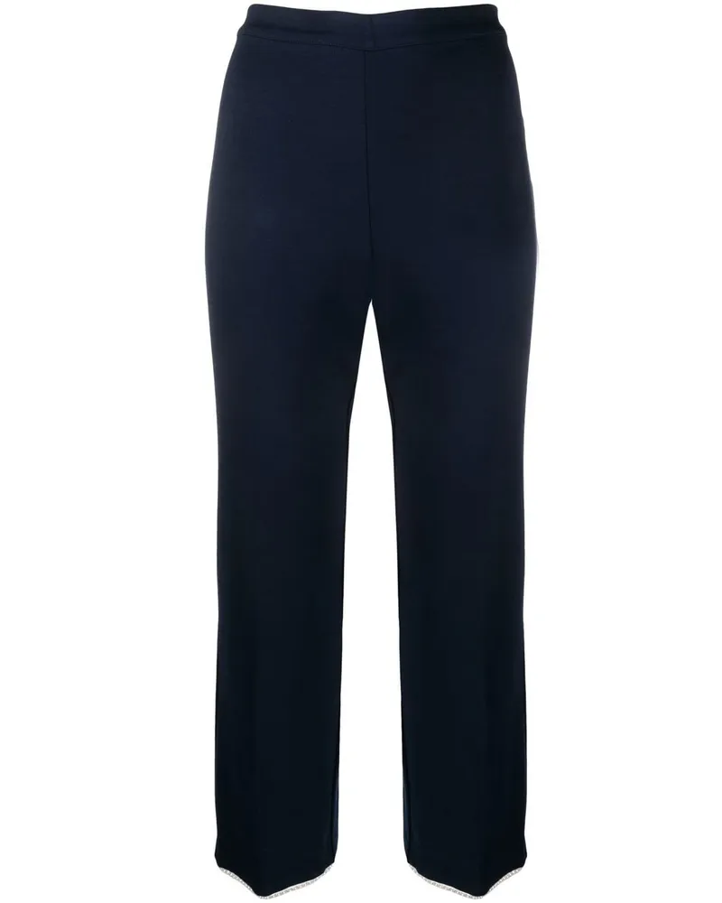 Twin-Set Cropped-Hose mit Perlen - Blau Blau