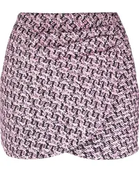 Alessandra Rich Gewickelter Tweed-Minirock Rosa