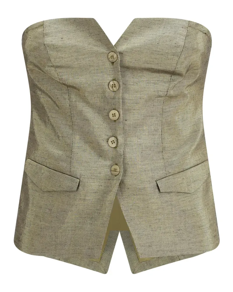 forte_forte button-up strapless waistcoat - Grün Grün