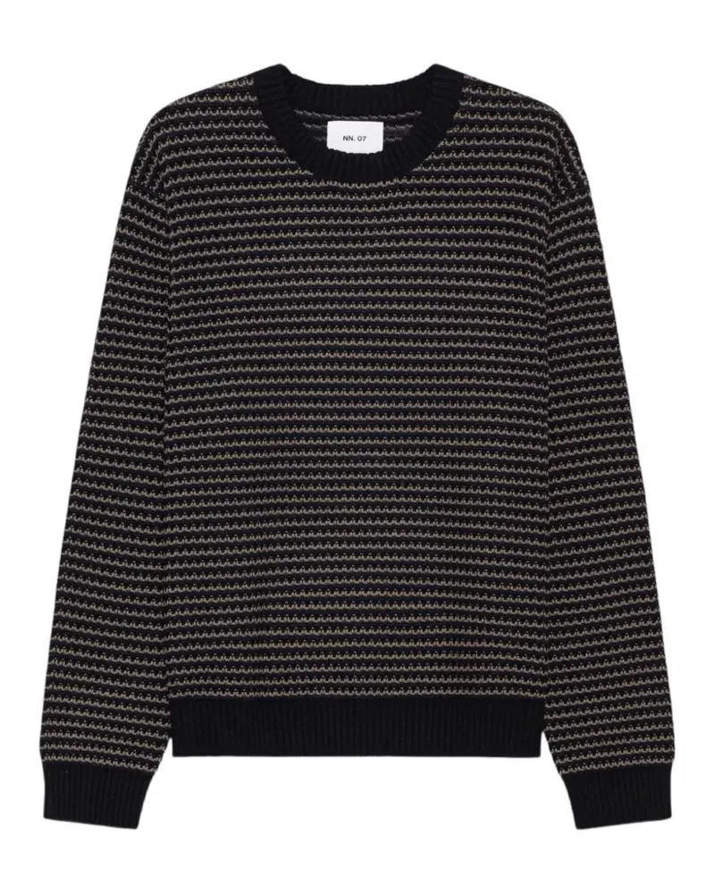 NN 07 Gestreifter Pullover - Blau Blau