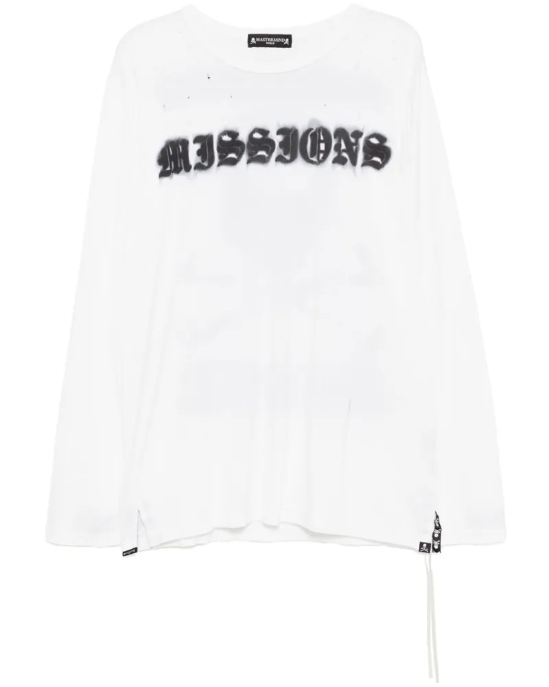 Mastermind World Langarmshirt mit Logo-Print - Weiß Weiß