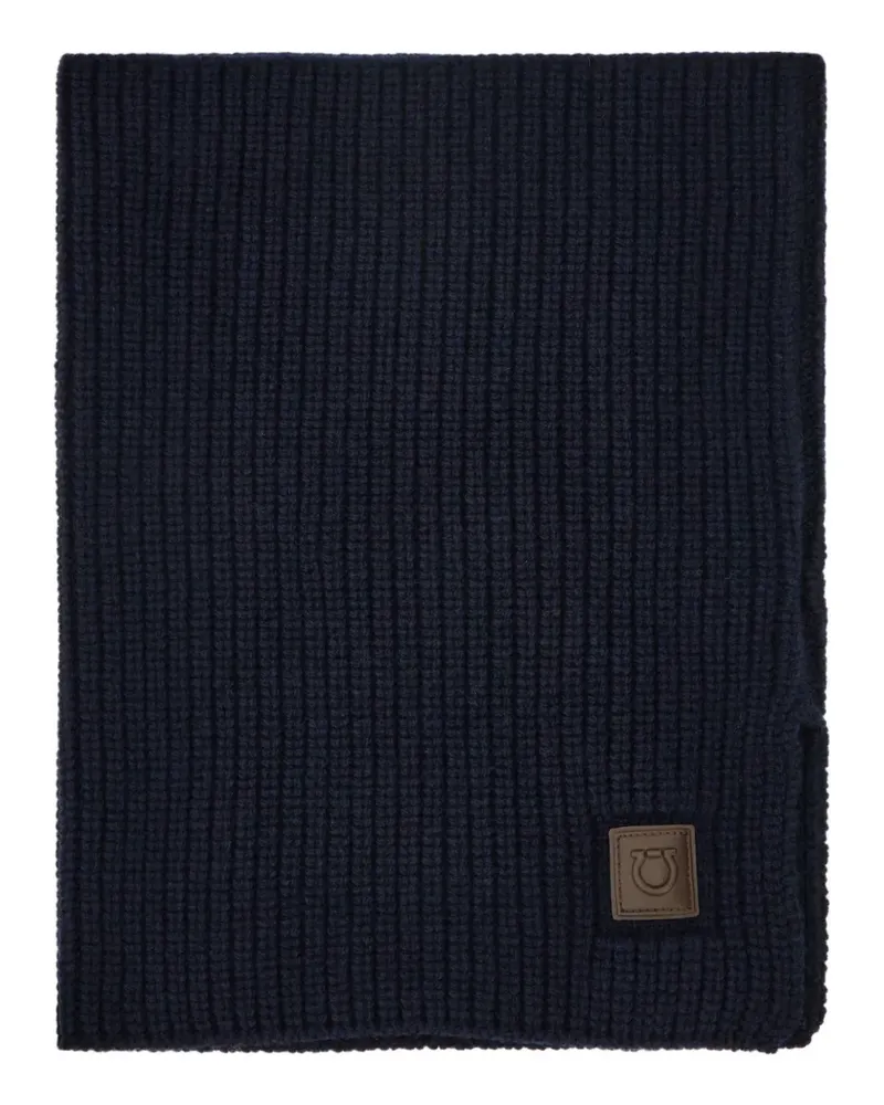 Ferragamo Rundschal aus geripptem Strick - Blau Blau