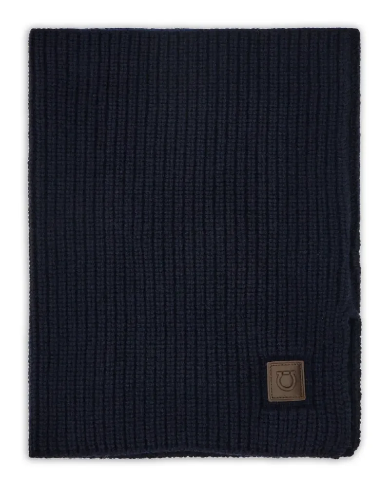 Ferragamo Rundschal aus geripptem Strick - Blau Blau