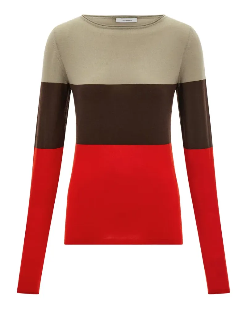 Ferragamo Oberteil in Colour-Block-Optik - Rot Rot