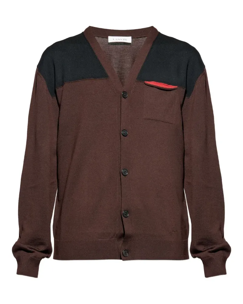 Lanvin Cardigan in Colour-Block-Optik - Braun Braun