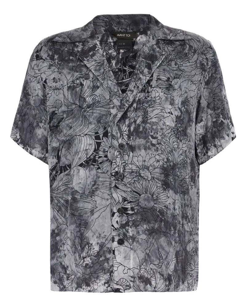 Avant Toi Hemd mit Blumen-Print - Grau Grau