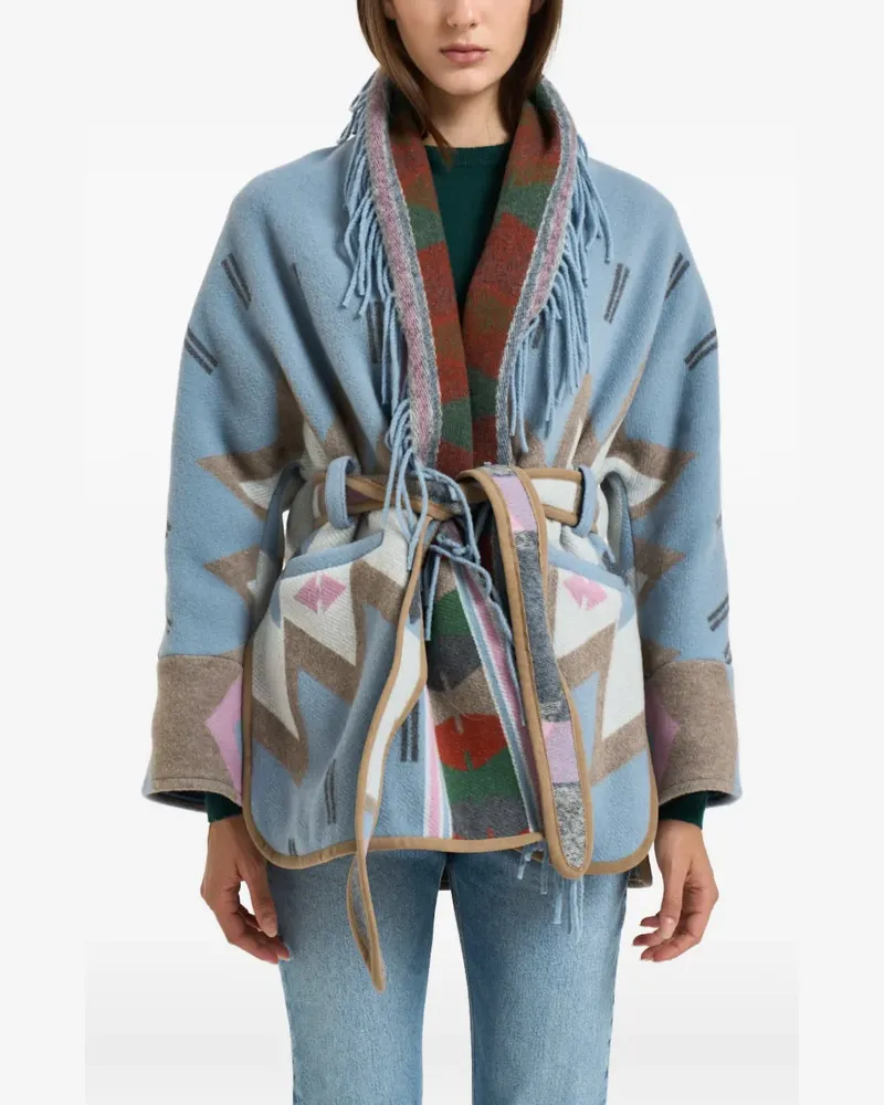 Bazar Deluxe Geometrisch gemusterter Mantel - Blau Blau
