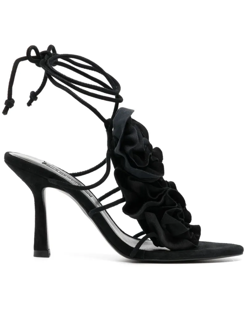 SENSO Karli Sandalen mit Blumenapplikation 90mm - Schwarz Schwarz