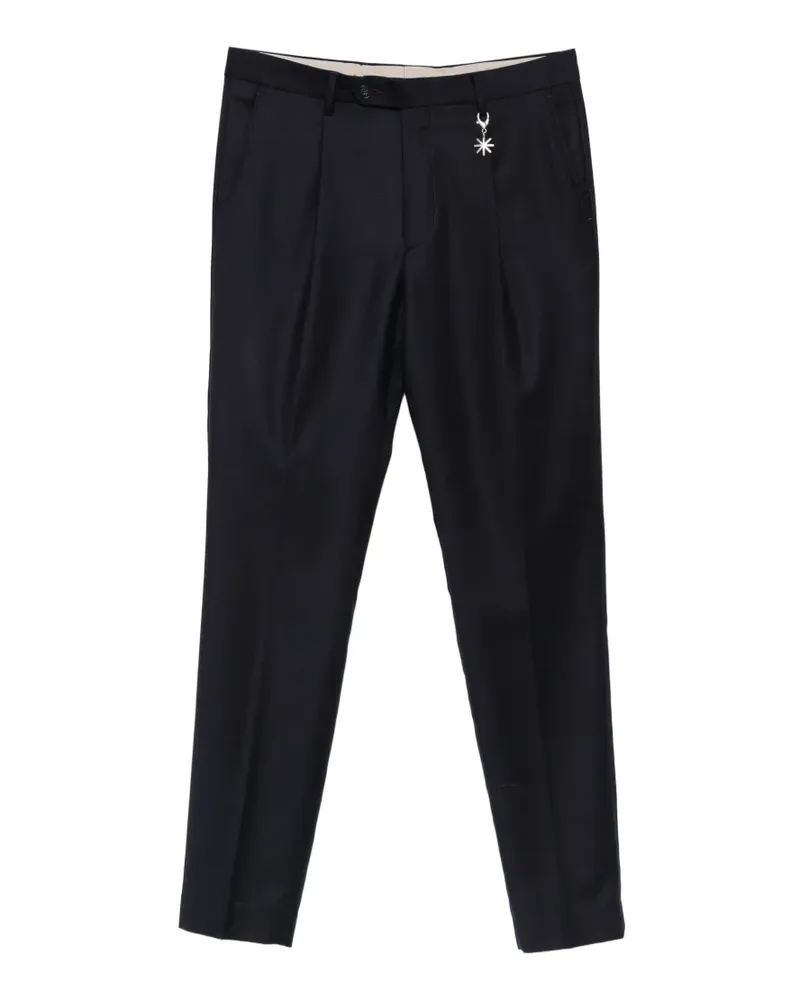 Manuel Ritz New York Bundfaltenhose aus Wollflanell - Blau Blau