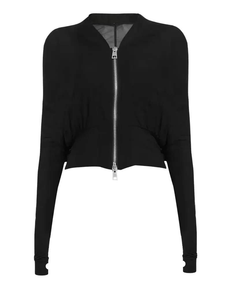 Andrea Ya'aqov gathered zip-up jacket - Schwarz Schwarz
