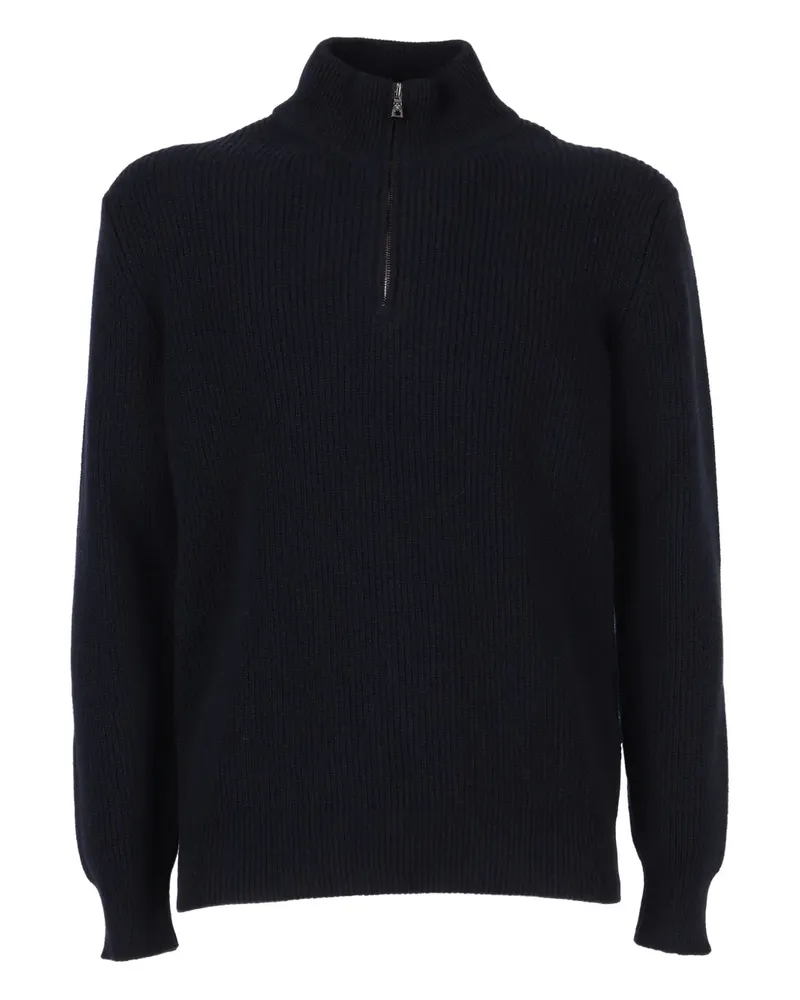 Ballantyne Pullover mit kurzem Reißverschluss - Blau Blau