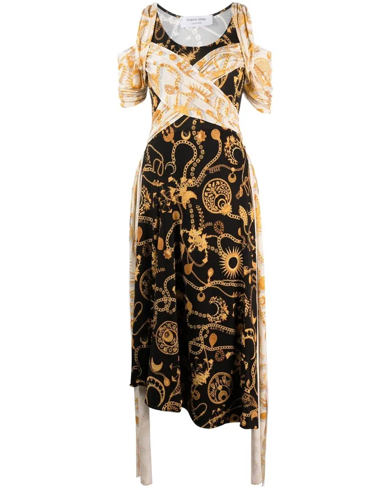 Marine Serre Drapiertes Nuisette Midikleid - Nude Nude