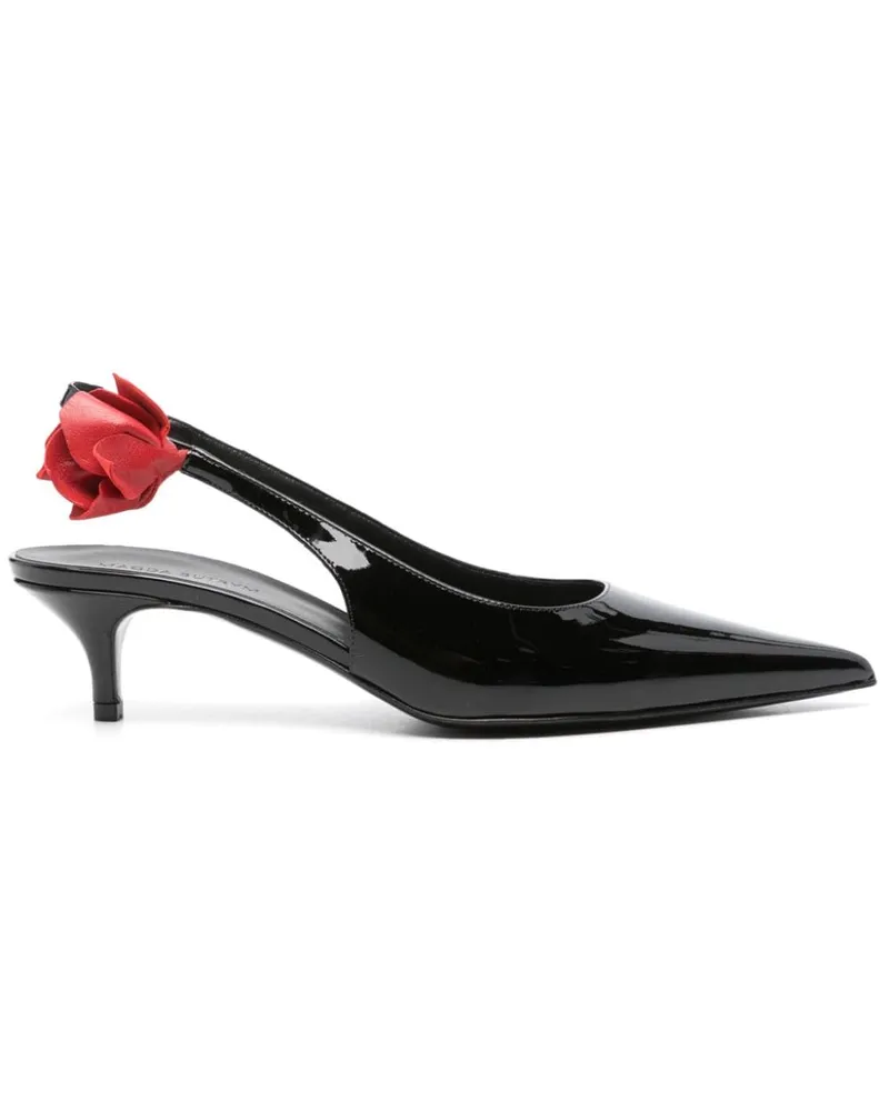 Magda Butrym Slingback-Pumps mit Rose 50mm Schwarz