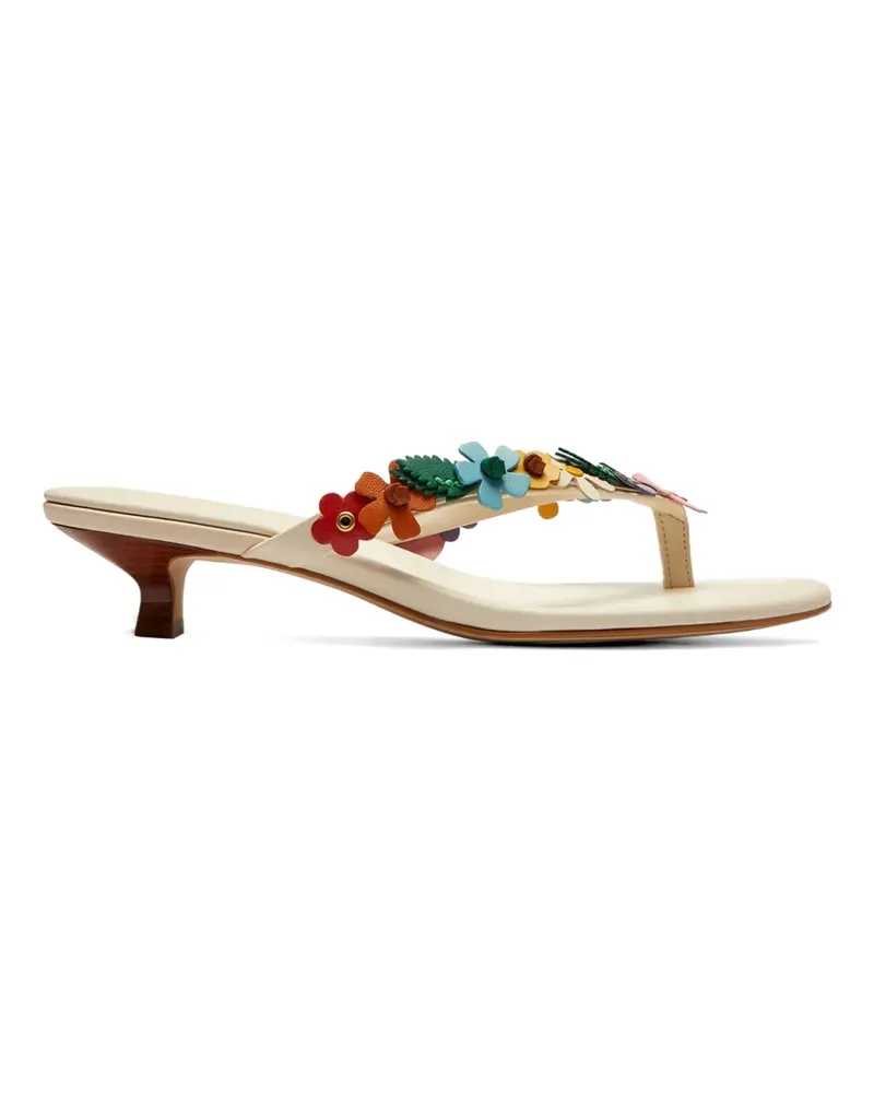 Coach floral-aplique kitten-heel sandals - Nude Nude