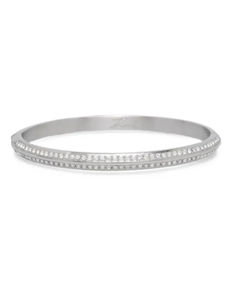 Karl Lagerfeld crystal-embellished hinged bangle - Silber Silber