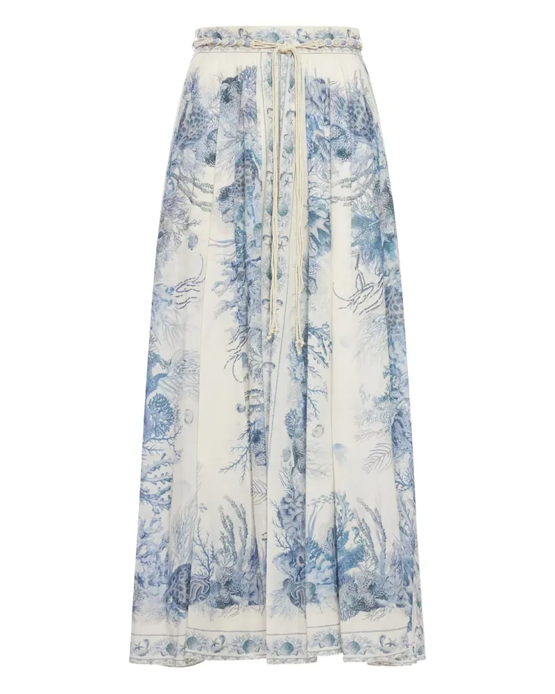 Zimmermann Maxirock mit Kordelzug - Weiß Weiß