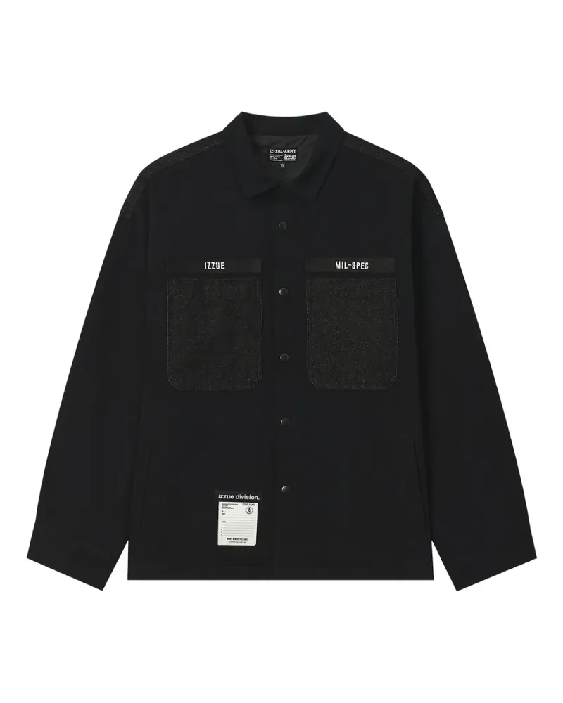 Izzue Jacke mit Kontrasteinsätzen - Schwarz Schwarz