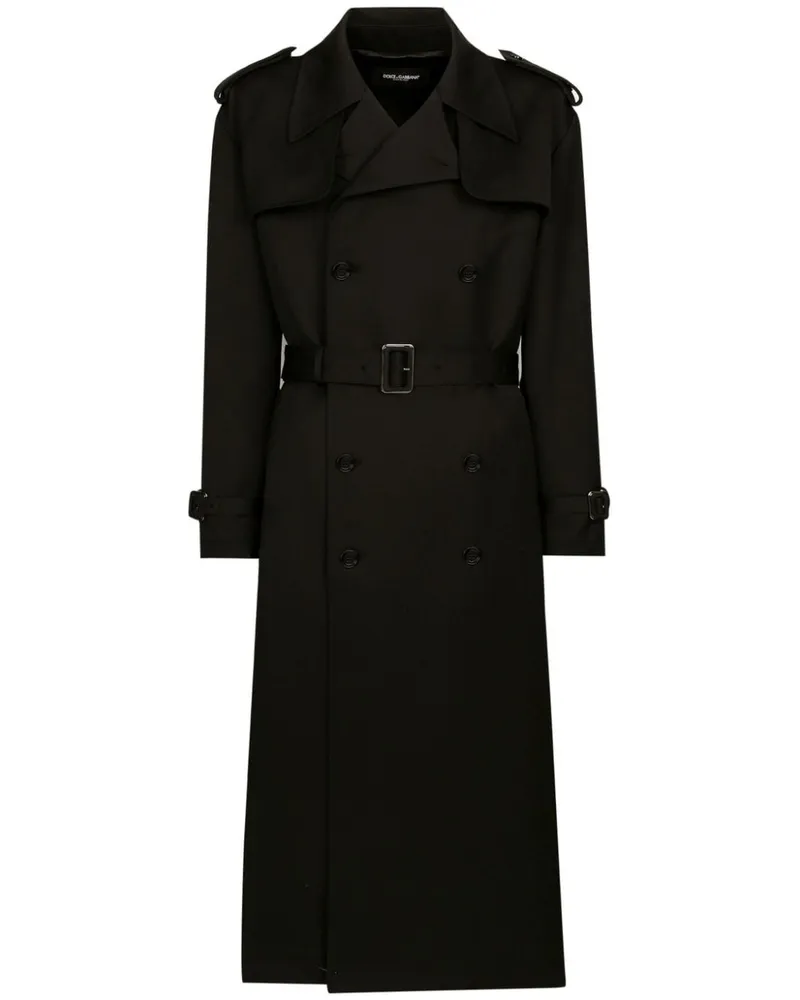 Dolce & Gabbana Klassischer Trenchcoat - Schwarz Schwarz