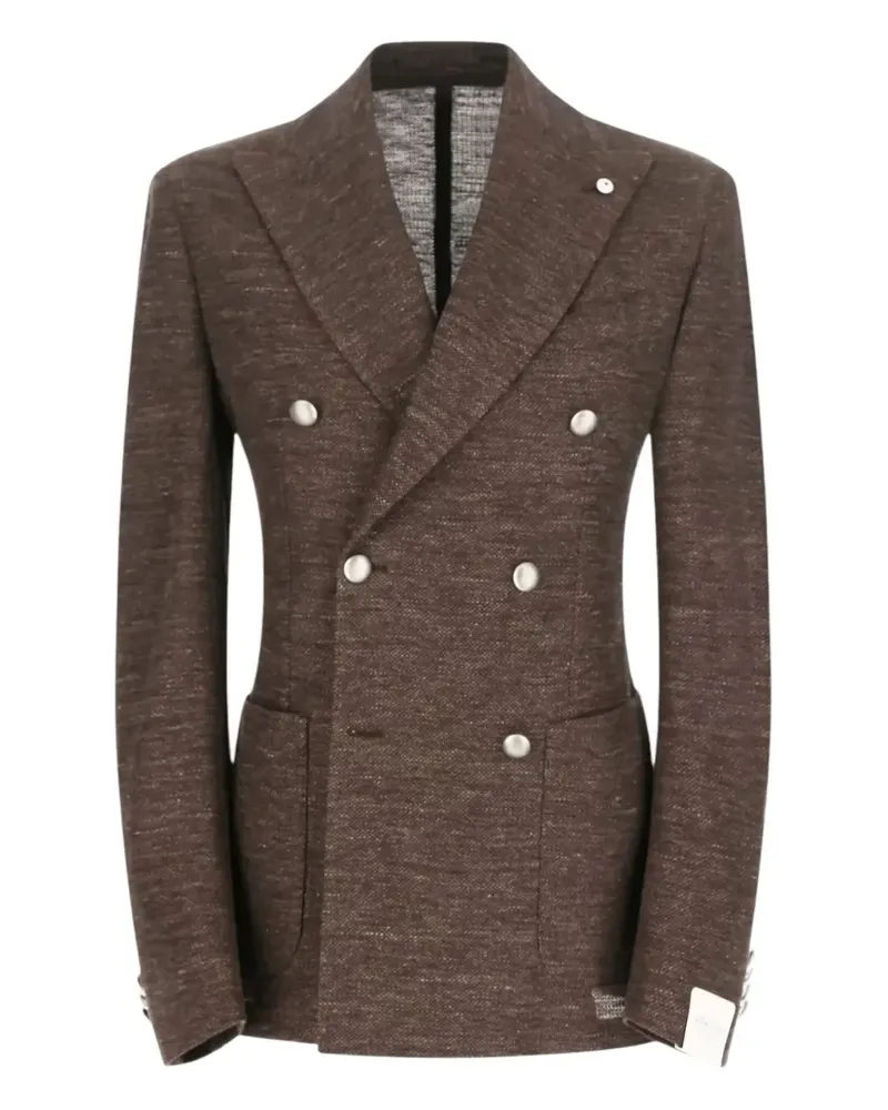 Luigi Bianchi Mantova Doppelreihiger Tom Blazer - Braun Braun