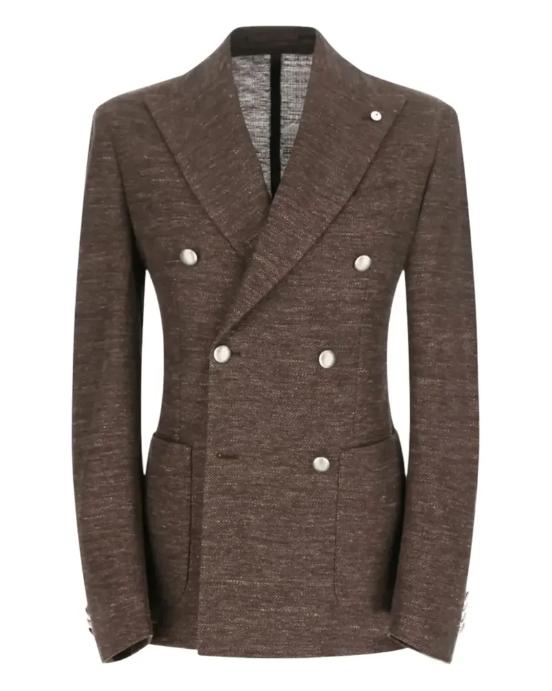 Luigi Bianchi Mantova Doppelreihiger Tom Blazer - Braun Braun