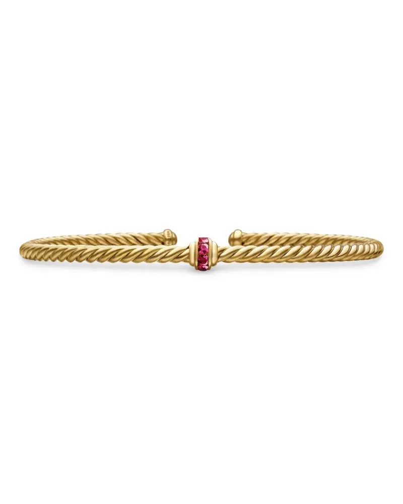 David Yurman 18kt Classic Cablespira Station Gelbgoldarmband mit Pavé 3mm Gold