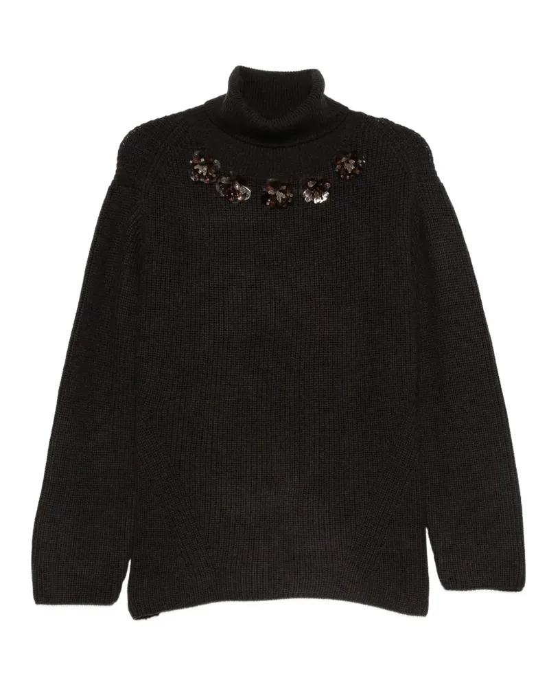 P.A.R.O.S.H. P.A.R.O H. roll-neck sequin-embellished sweater - Braun Braun
