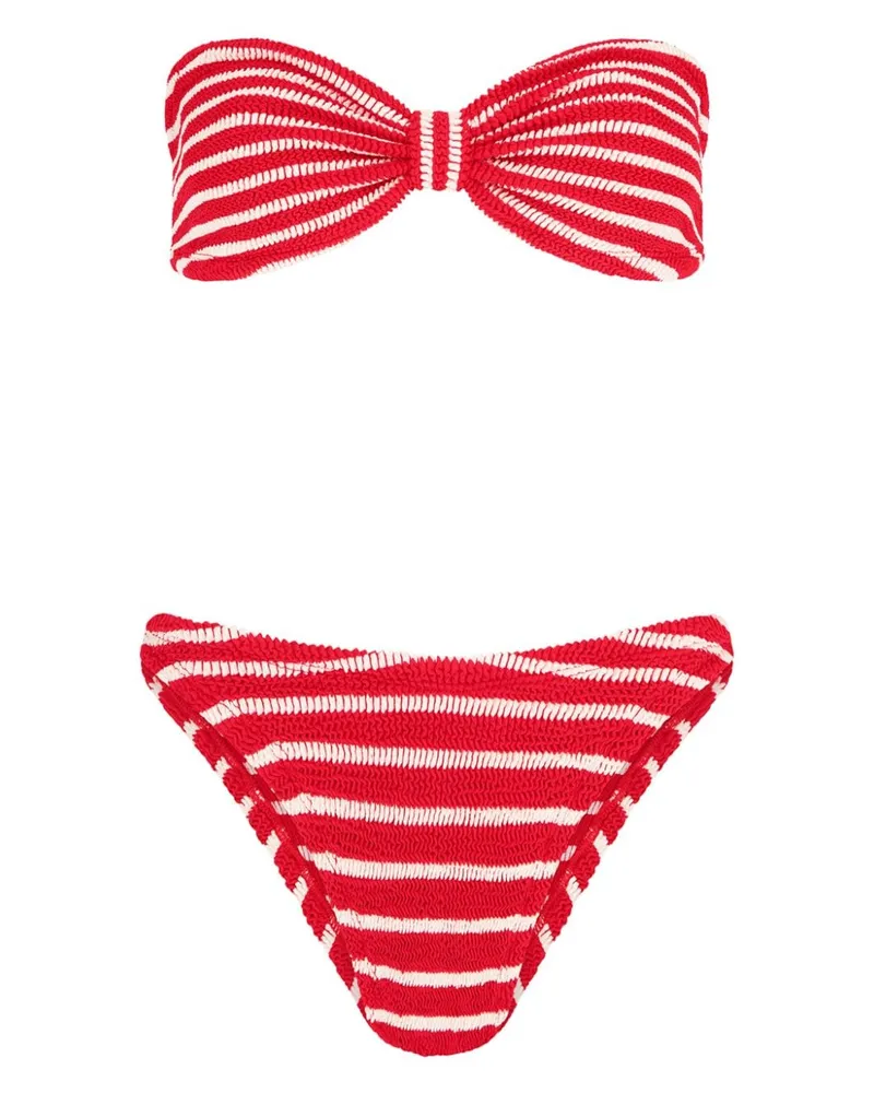 Hunza G Gestreifter Bikini - Rot Rot