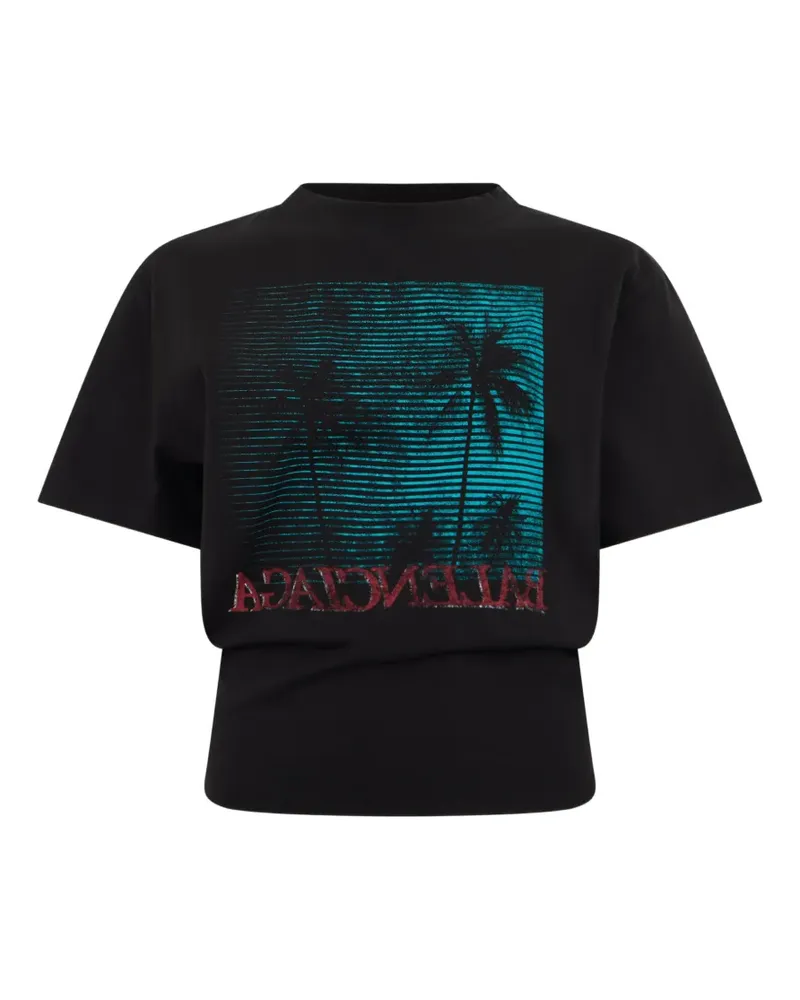Balenciaga crop T-shirt with graphic design - Schwarz Schwarz