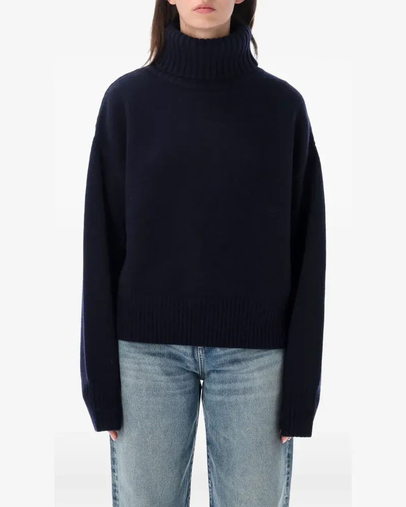 extreme cashmere Crop Xtra ribbed-knit roll-neck sweater - Blau Blau