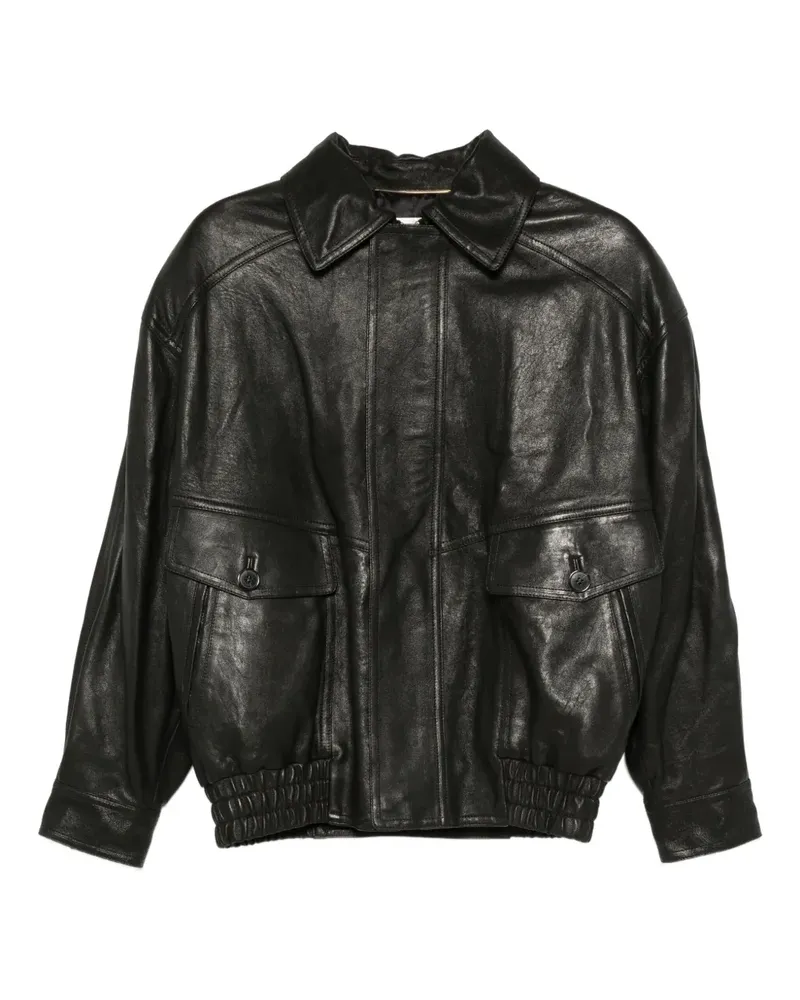 Saint Laurent Klassische Lederjacke - Schwarz Schwarz