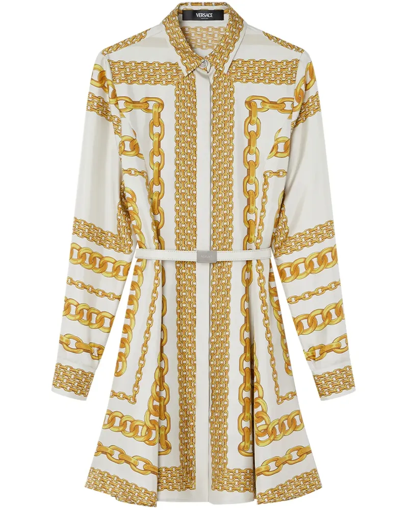 Versace Treasure Midi-Hemdkleid aus Seide - Weiß Weiß