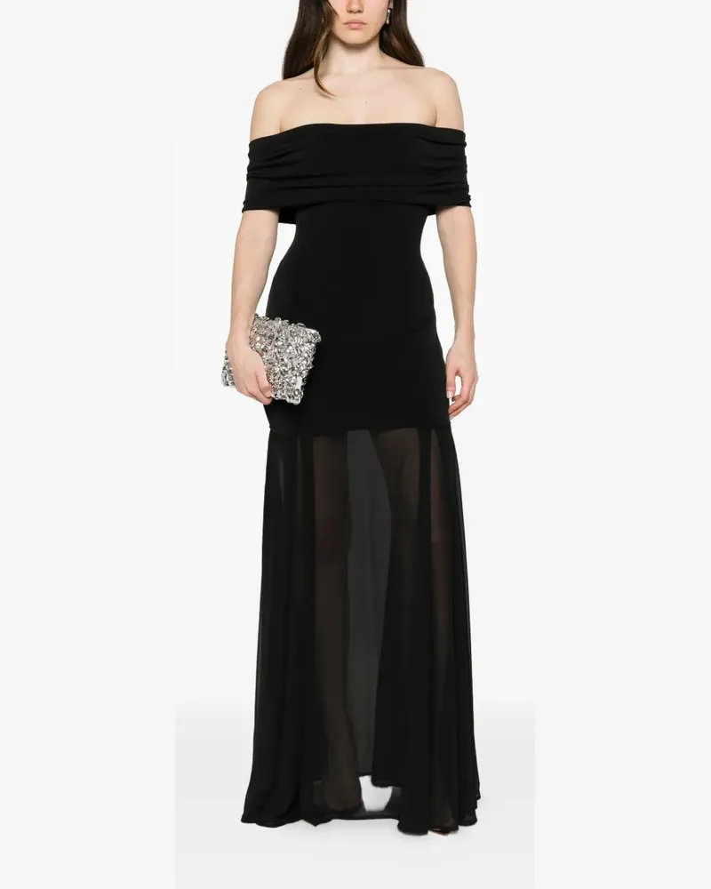 Aniye By Dreams Norah off-the-shoulder sheer-panel maxi dress - Schwarz Schwarz
