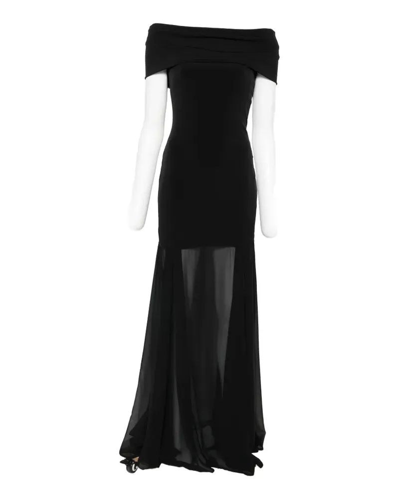 Aniye By Dreams Norah off-the-shoulder sheer-panel maxi dress - Schwarz Schwarz
