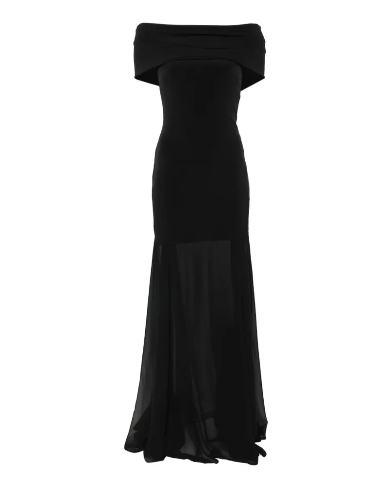 Aniye By Dreams Norah off-the-shoulder sheer-panel maxi dress - Schwarz Schwarz
