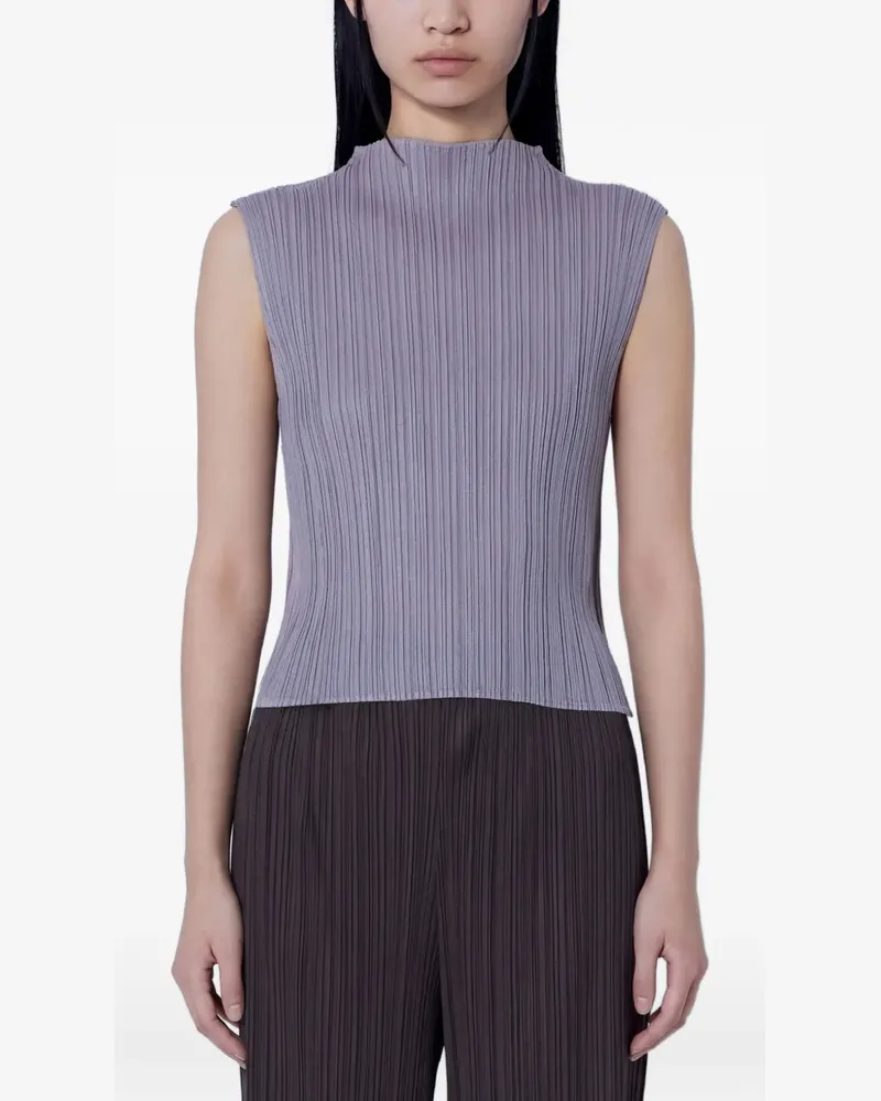 Issey Miyake August pleated high-neck top - Violett Violett