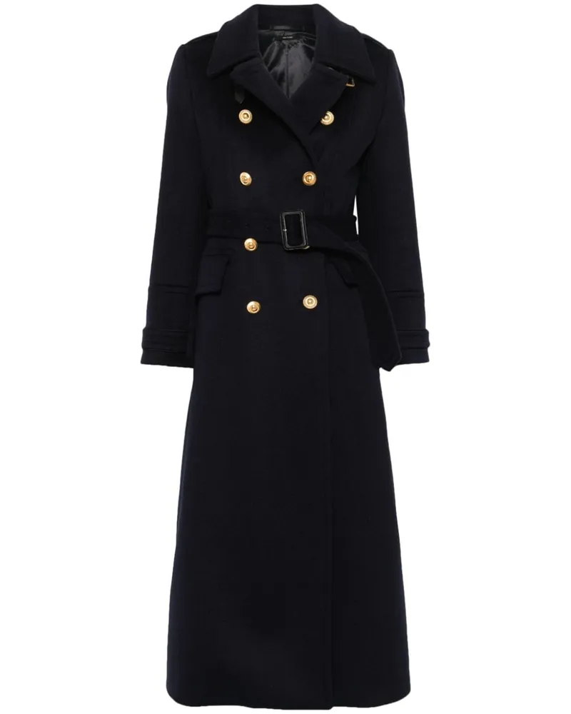 Tom Ford Doppelreihiger Military-Mantel - Blau Blau