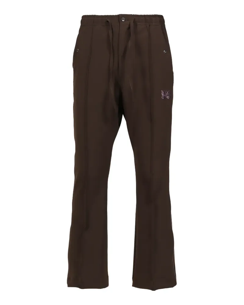 NEEDLES butterfly-embroidered trousers - Braun Braun