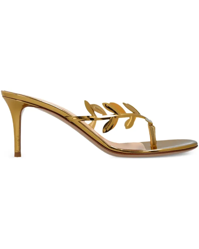 Gianvito Rossi Mules mit Blattmotiv - Gold Gold
